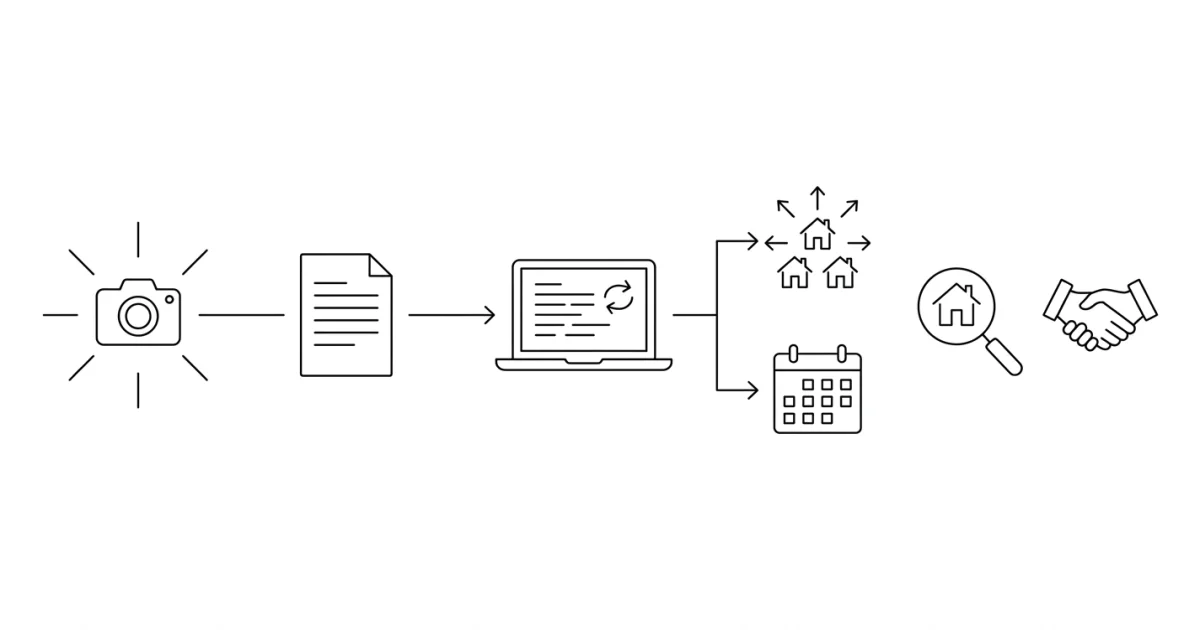 Emlak listing otomasyonu süreç akışı